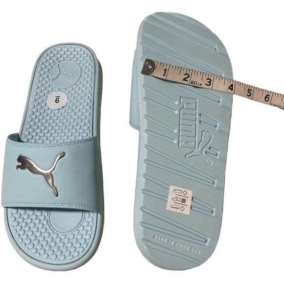 🌹Women’s Slides Size 9 PUMA Cool Cat Style: 371016 17 Blue Glow Silver - Picture 6 of 11